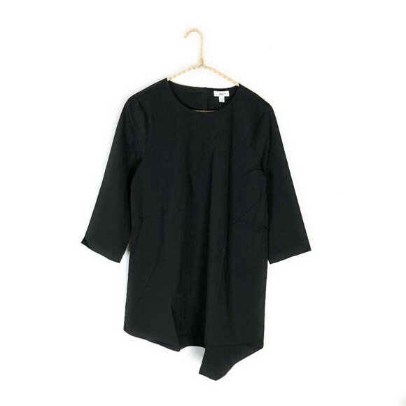 J Jill Black Asymmetrical Hem Tunic Top NWT Xsmall - Picture 1 of 4